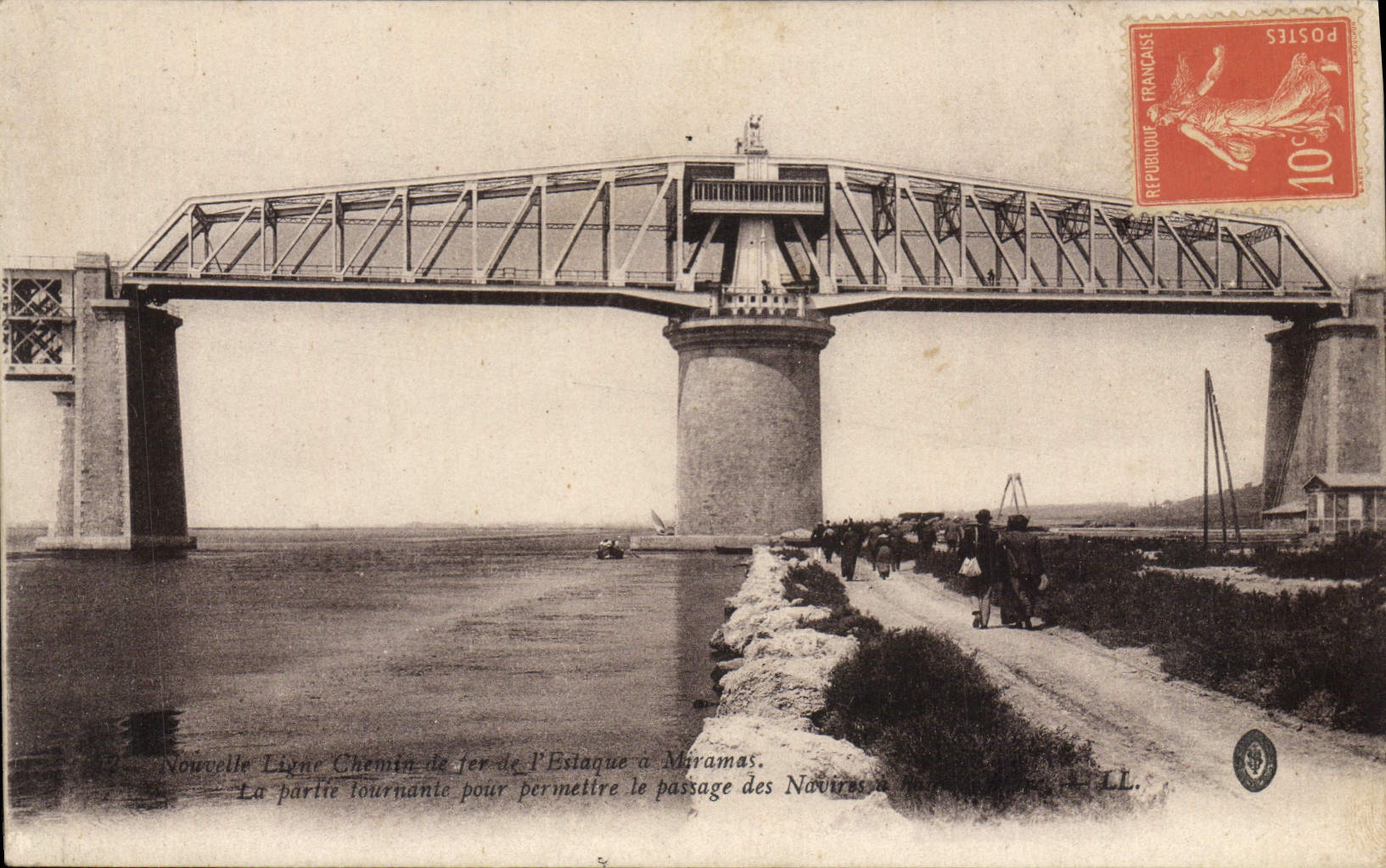 Pont de l'Estaque à Marseillan — Nouvelle Ligne Chemin de Fer — éditeur LL