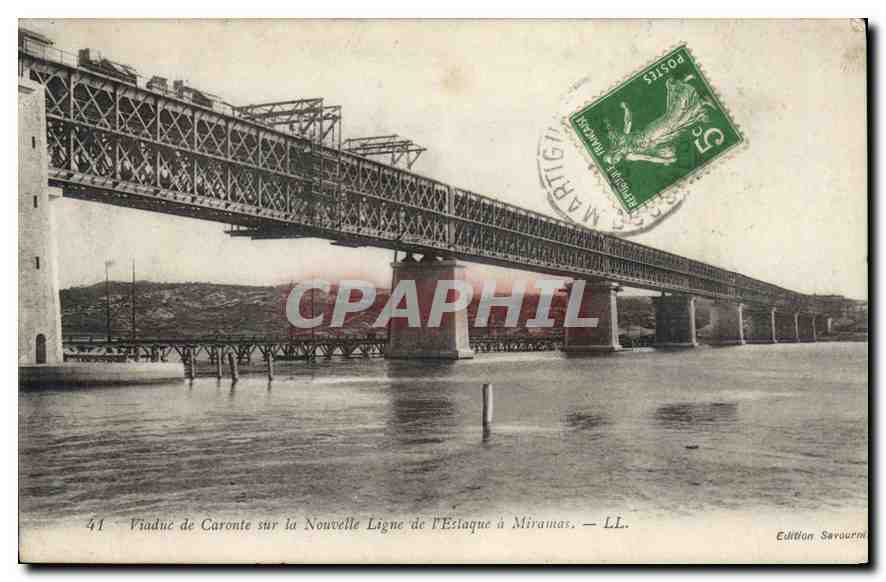 Viaduc de Caronte sur la Nouvelle Ligne de l'Estaque à Miramas — LL. — Édition Savourim
