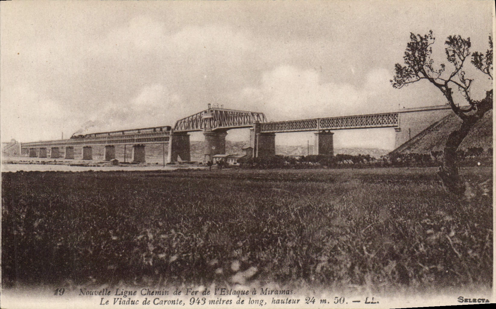 Viaduc de l'Estaque à Miramas — Nouvelle Ligne Chemin de Fer — éditeur SELECTA, n° 19