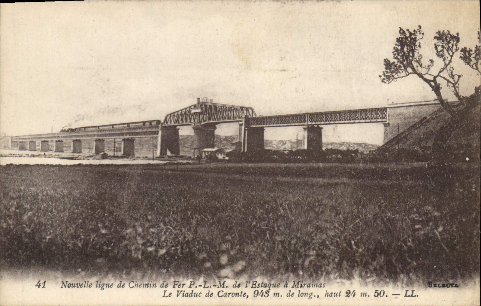 Viaduc de Caronte — Nouvelle ligne de Chemin de Fer P.-L.-M. de l'Estaque à Miramas — Selecta