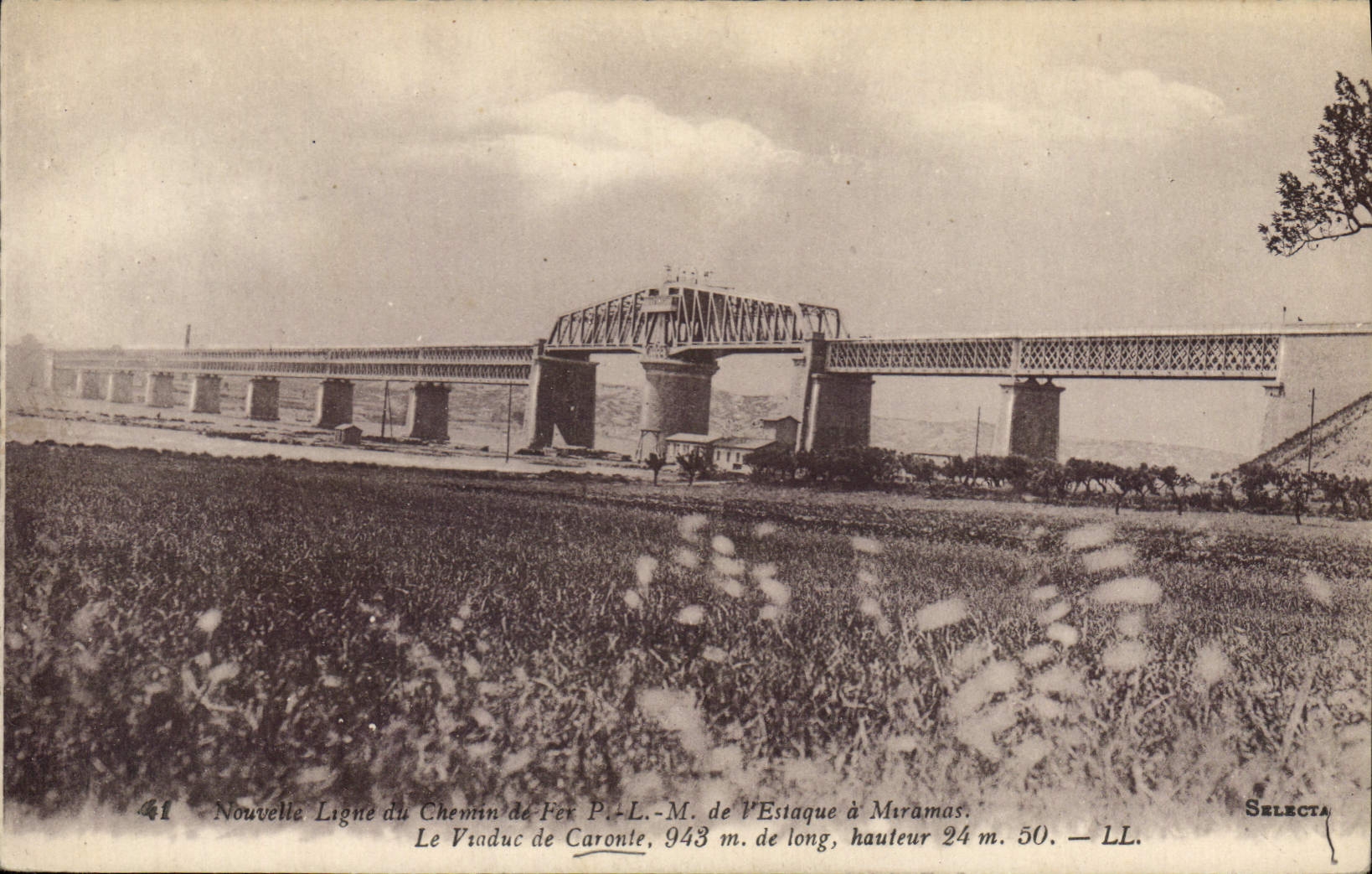 Viaduc de Caronte — Nouvelle Ligne du Chemin de Fer P.-L.-M. de l'Estaque à Miramas — Selecta