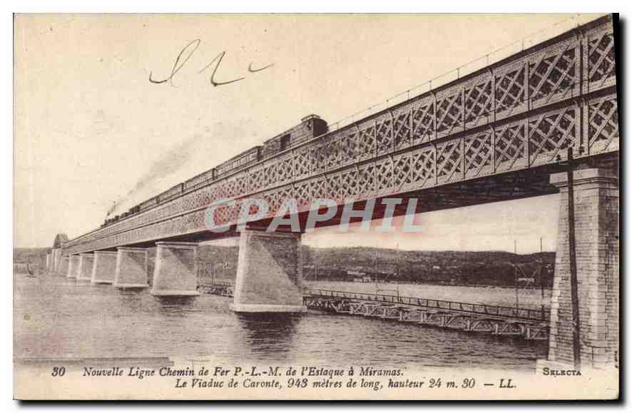 Viaduc de Caronte — Nouvelle Ligne Chemin de Fer P.L.M. de l'Estaque à Miramas — Selecta