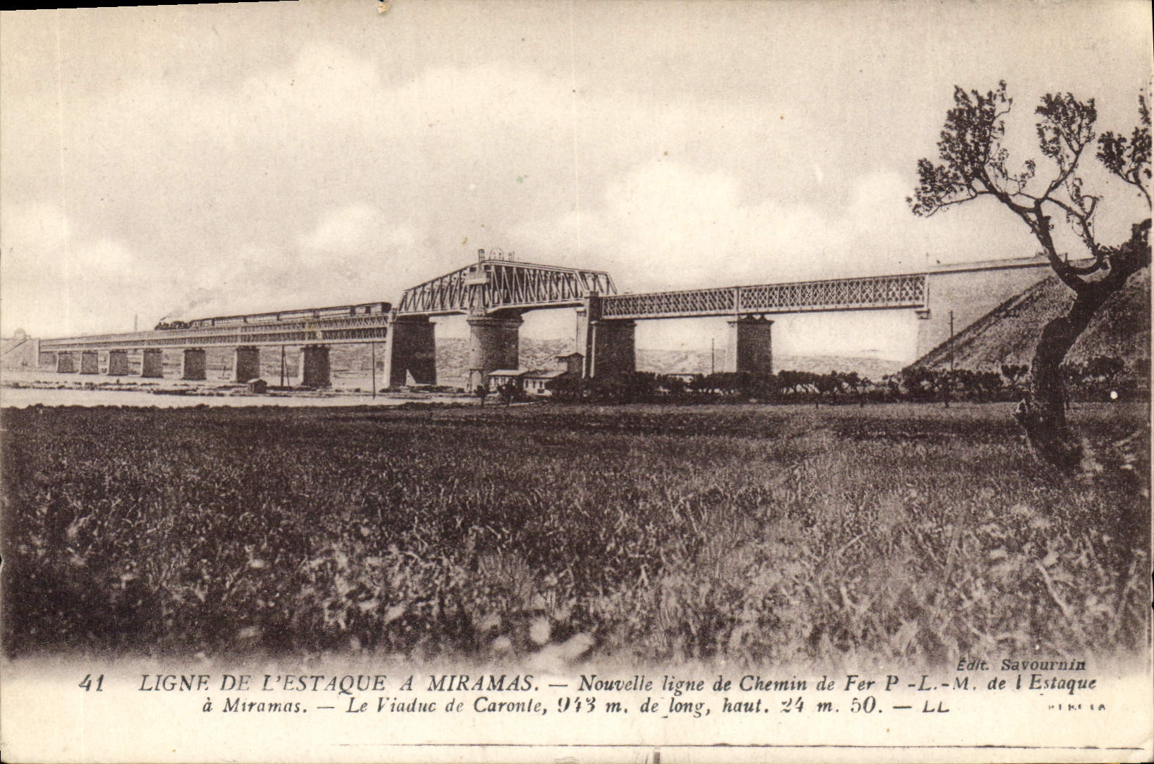 Ligne de l'Estaque à Miramas — Le Viaduc de Caronle — Édit. Savournin