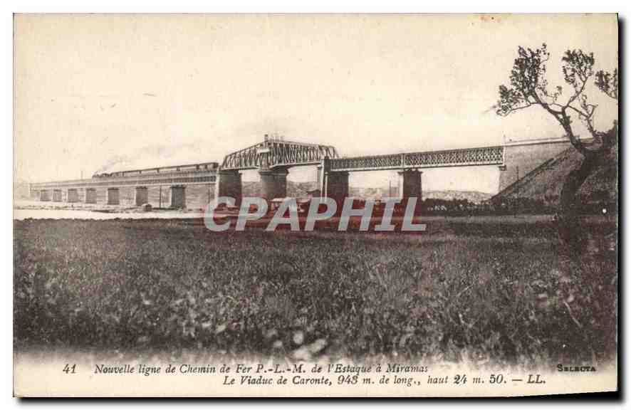 Viaduc de Caronte — Nouvelle ligne de Chemin de Fer P.-L.-M. de l'Estaque à Miramas — Selcota