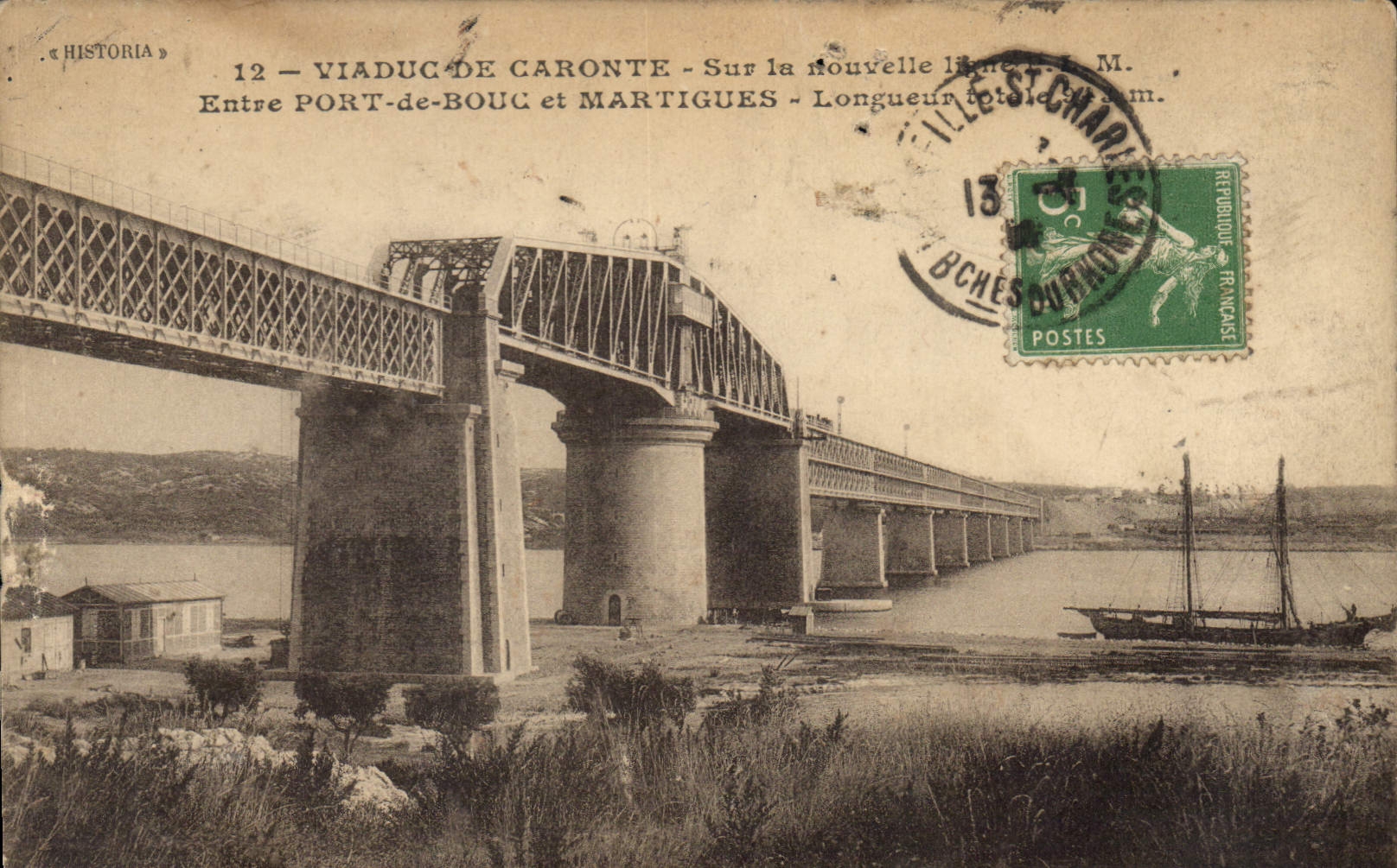 Viaduc de Caronte — Sur la nouvelle ligne — Éditeur HISTORIA, n°12