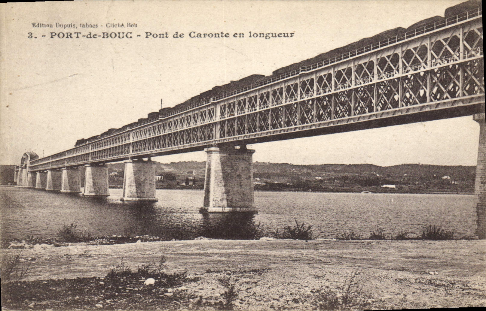 Pont de Caronte en longueur — Port-de-Bouc — Édition Dupuis, Cliché Bou