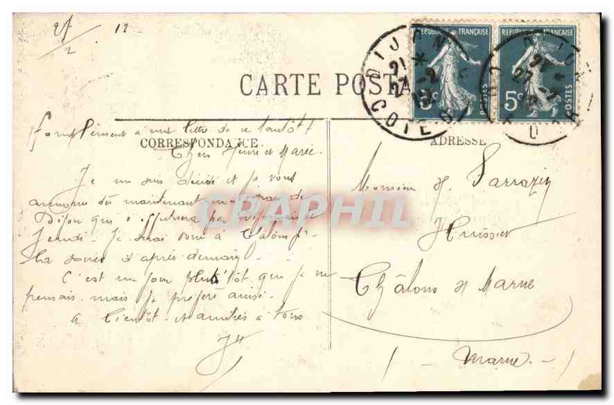 CPA Dijon Vue generale du Parc Darcy  — Rückseite