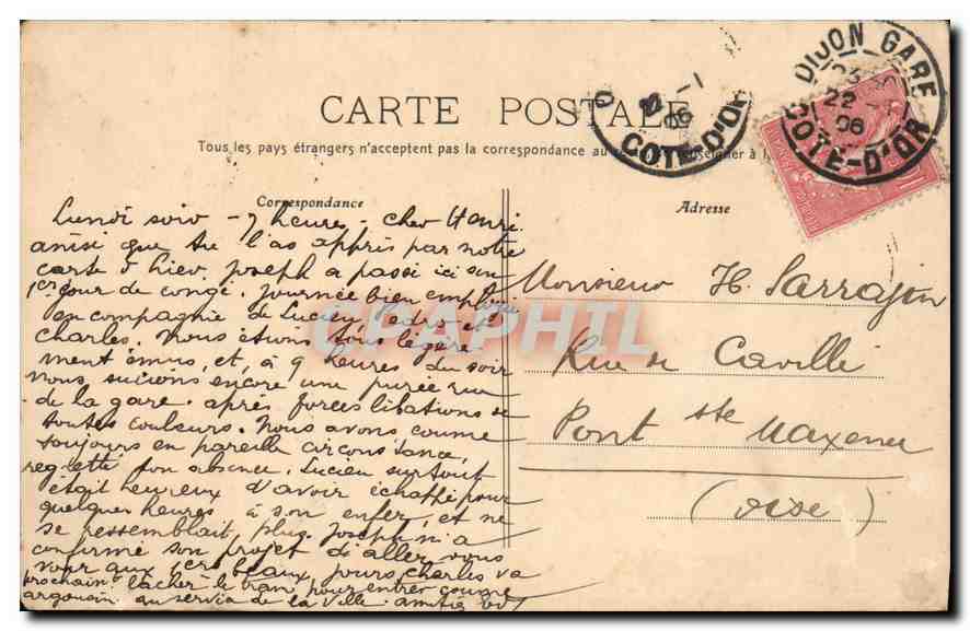 CPA Dijon Vue generale  — Rückseite