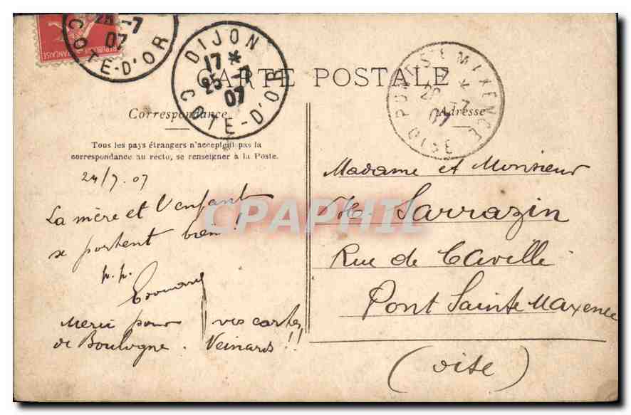 CPA Fantaisie Enfant — Rückseite