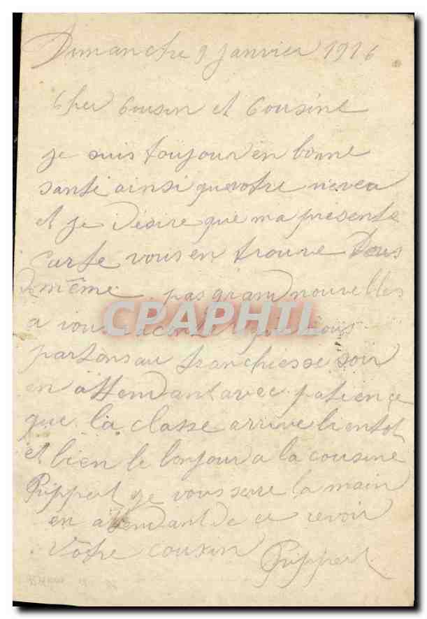 Carte de Franchise Militaire Rigeau Canton du Buis Mollan Drome — Rückseite