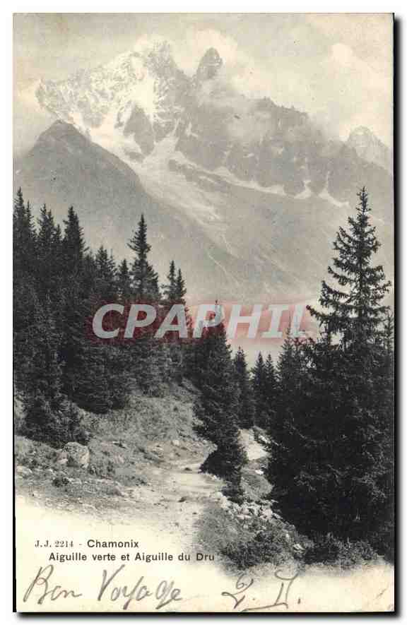 CPA Chamonix Aiguille verte et Aiguille du Dru 