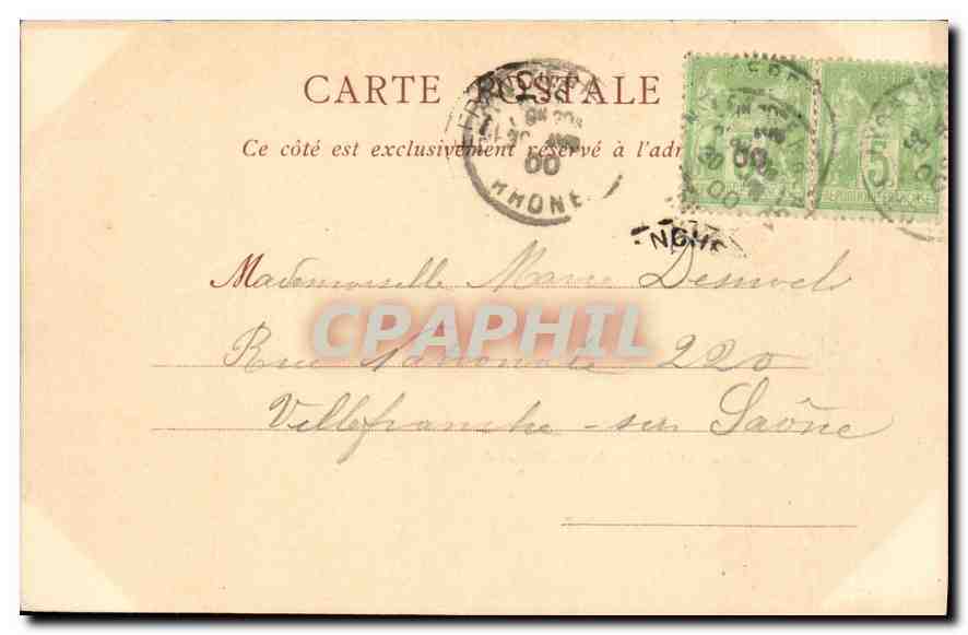 CPA Lyon Le Palais de Justice et le Coteau de Fourviere  — Verso