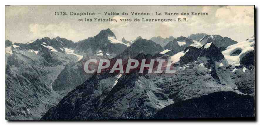 CPA Dauphine Vallee du Veneon La Barre des Ecrins et les Fetoules vues de Lauranoure 