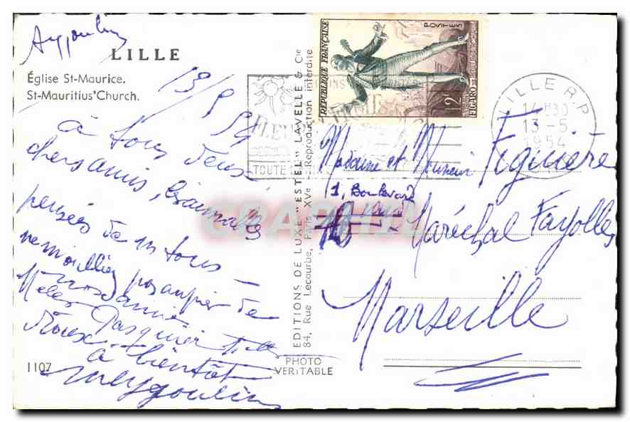 CPA Lille Eglise St Maurice  — Rückseite