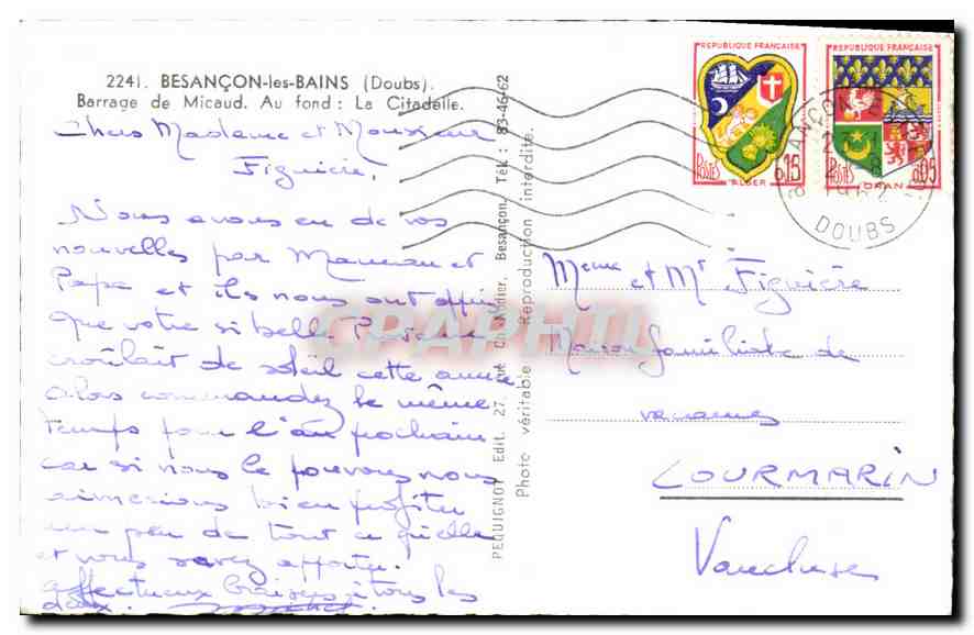 Barrage de Miceaud — Besançon-les-Bains (Doubs) — éditeur Péquui, n°2241 — Reverso