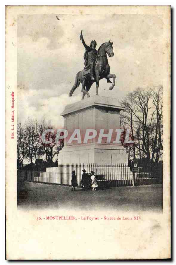CPA Montpellier Le Peyran Statue de Louis XIV 