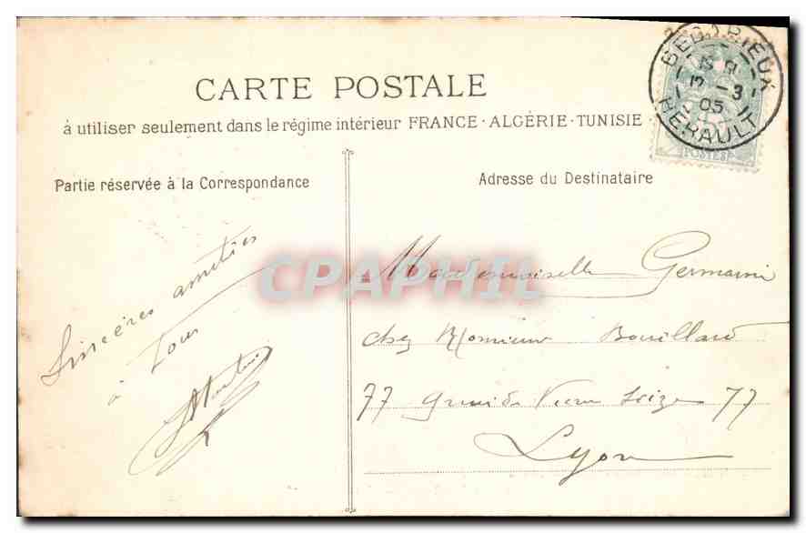 CPA Lamalou les Bains L'Orb  — Rückseite