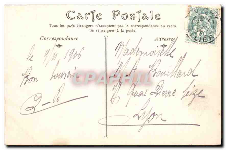 CPA Vichi Le Casino le Hall  — Verso