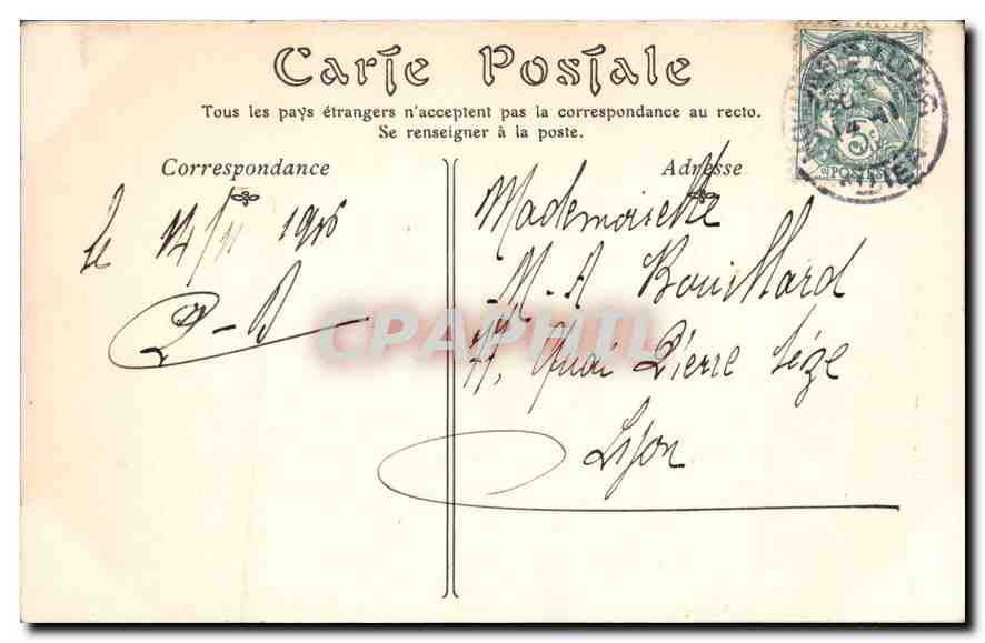 CPA Moulins La Cathedrale  — Verso