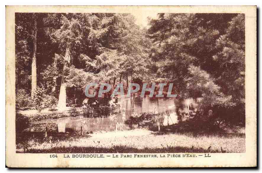 CPA La Bourboule Le Parc Fenestre la Piece d'Eau 