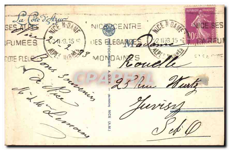 CPA Monaco Le Palais du Prince et la Tete de Chien  — Rückseite