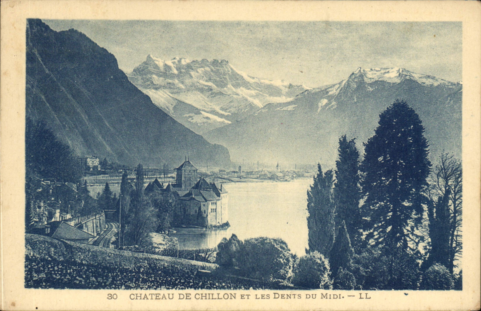 CPA Chateau de Chillon et les Dents du Midi 