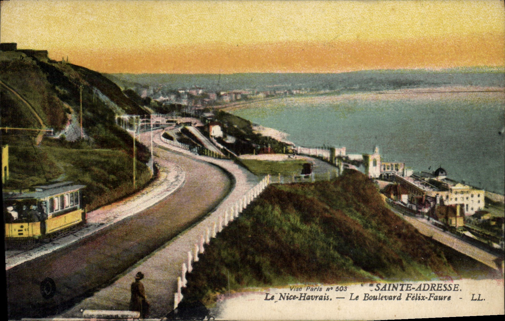 CPA Ste Adresse Le Nice Havrais Le Boulevard Felix Faure Tramway