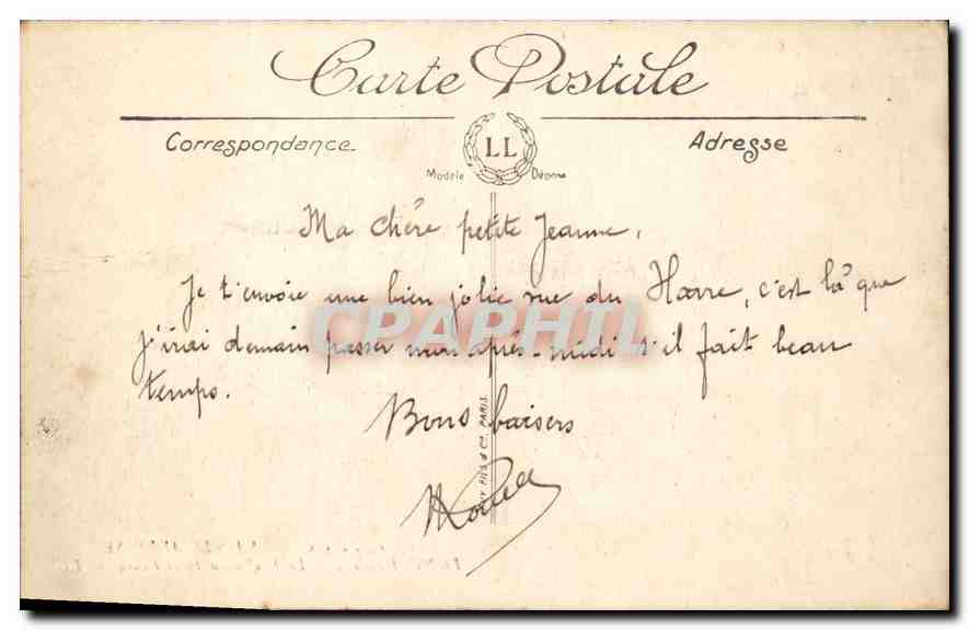 CPA Ste Adresse Le Nice Havrais Le Boulevard Felix Faure Tramway — Rückseite