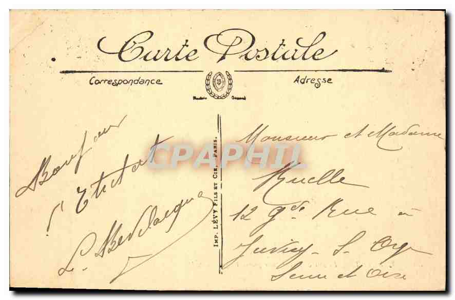 CPA Etretat Falaise d'Amont une Grosse Vague  — Rückseite