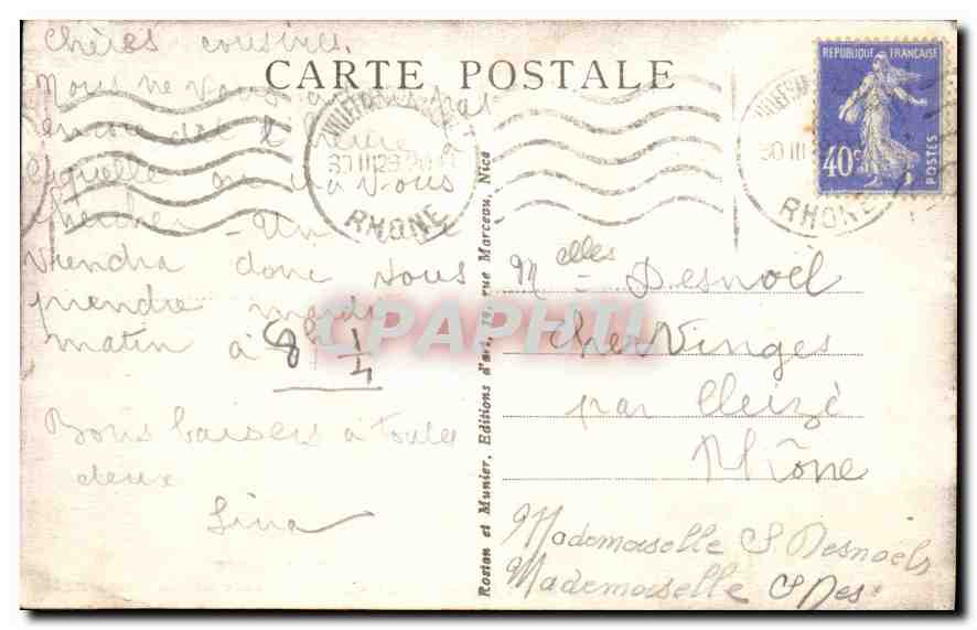 CPA Cannes Saint Honorat Le Chateau a travers les Pins  — Rückseite