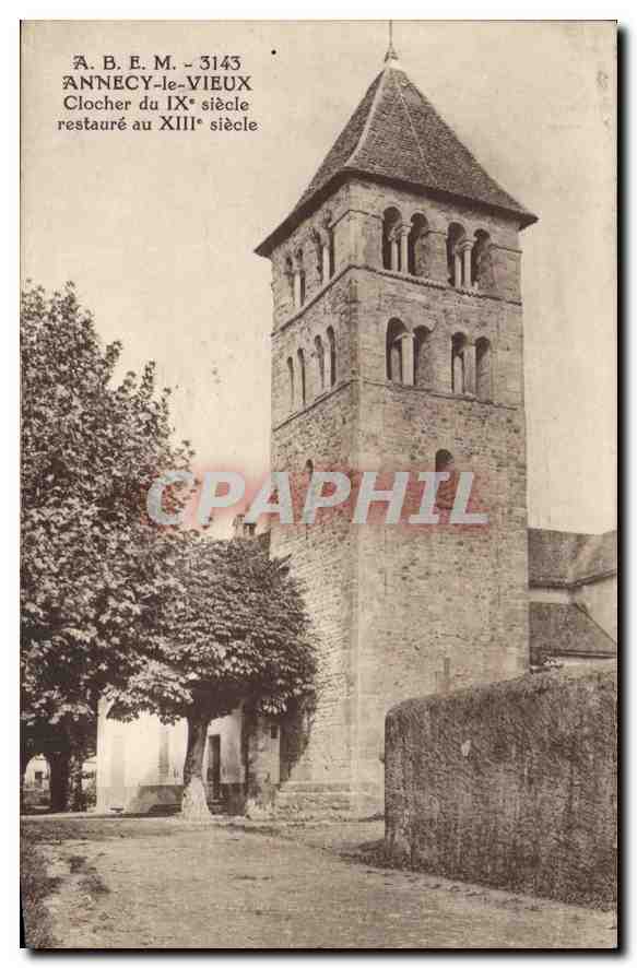 Annecy-le-Vieux — Clocher du IXe siècle restauré au XIIIe siècle — A.B.E.M. 3143