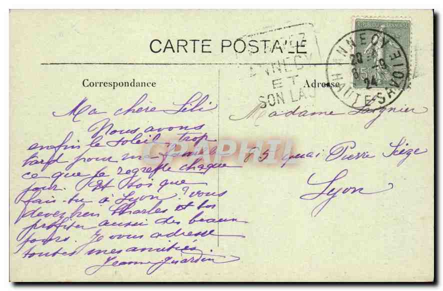 Annecy-le-Vieux — Clocher du IXe siècle restauré au XIIIe siècle — A.B.E.M. 3143 — Reverso