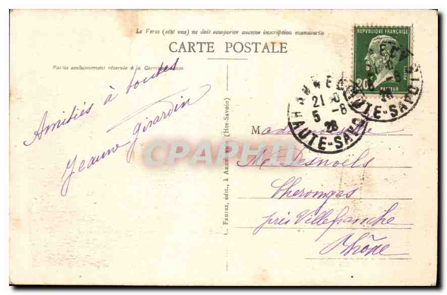 Annecy (Hte-Savoie) — Palais de l'Île et le Thion (Déversoir du Lac) — n° 1047 — Rückseite