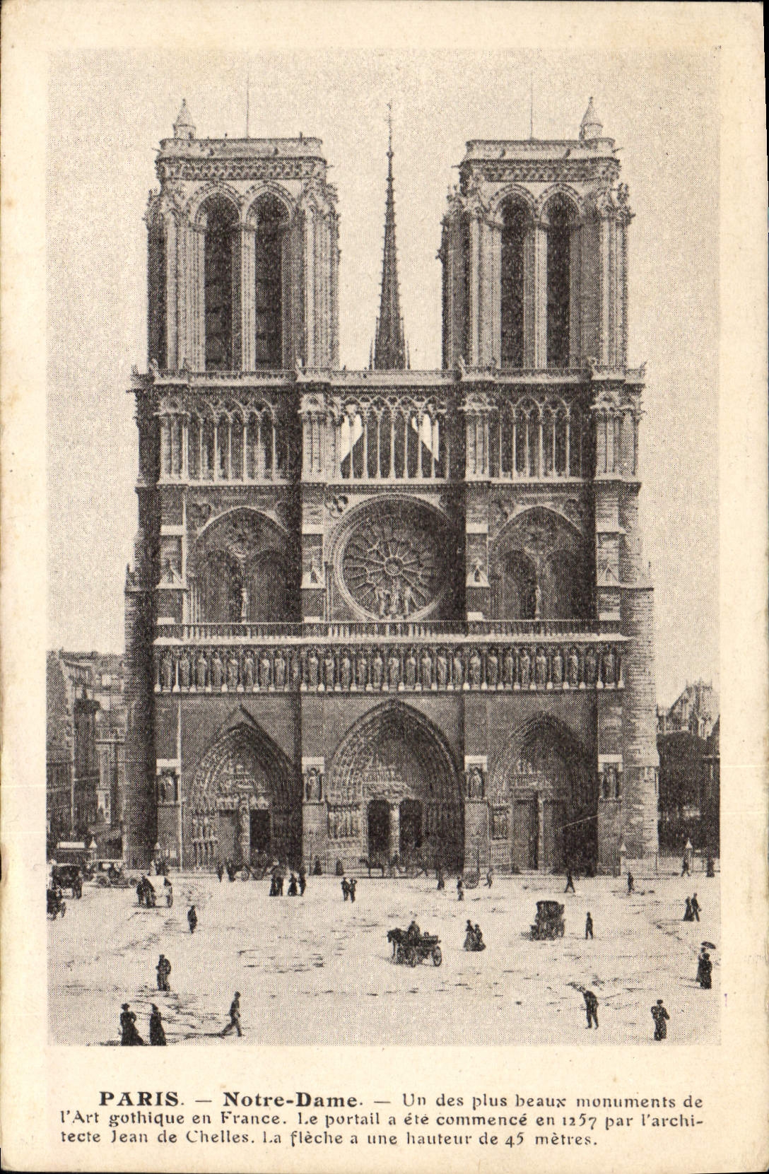 CPA Paris Notre Dame Un des beaux monuments de l'Art gothique en France  Jean de Chelles 