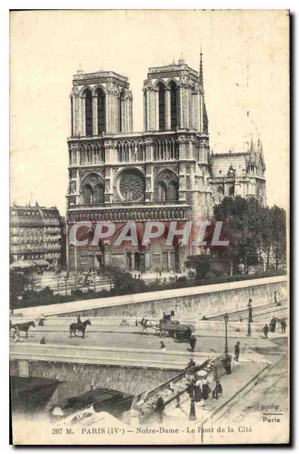CPA Paris IV Notre Dame Le Pont de la Cite 