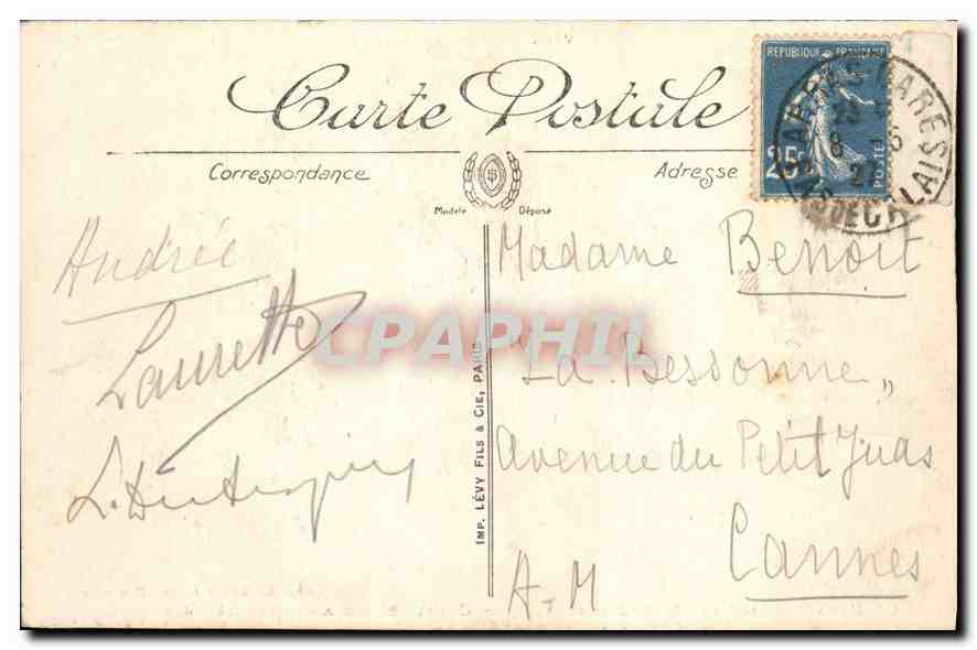 CPA Arras Avant le Bombardement Grande Place et Marche aux Grans  — Verso