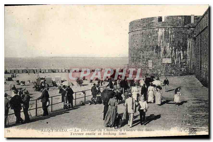 Saint-Malo — La Terrasse del Castillo a la hora de los baños — J.H. Jhot