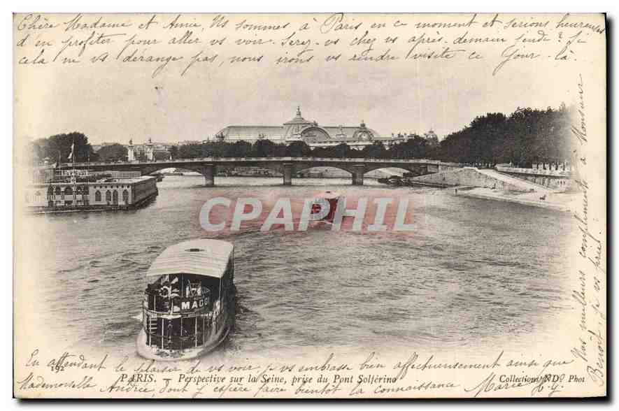 Paris — Perspective sur la Seine prise du Pont Solférino — Éditeur : Neurdein Frères