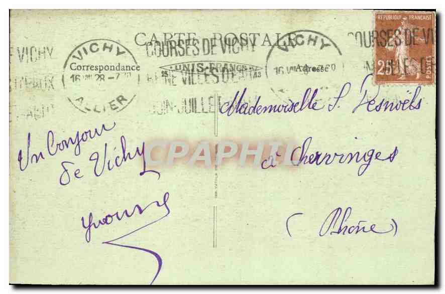 CPA Vichy Allier Sources Lucas et Mesdames  — Rückseite