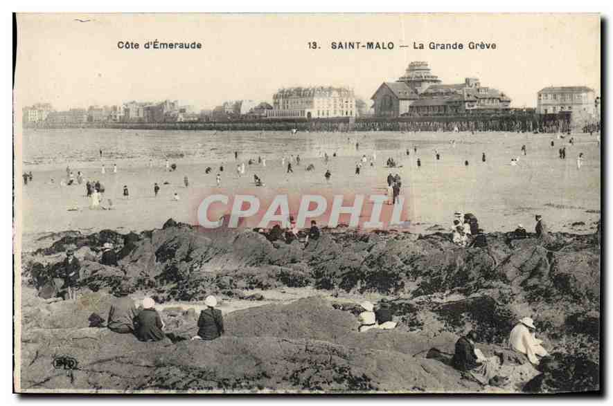 Saint-Malo — La Grande Grève — Côte d'Émeraude — éditeur non visible, n° de série 13