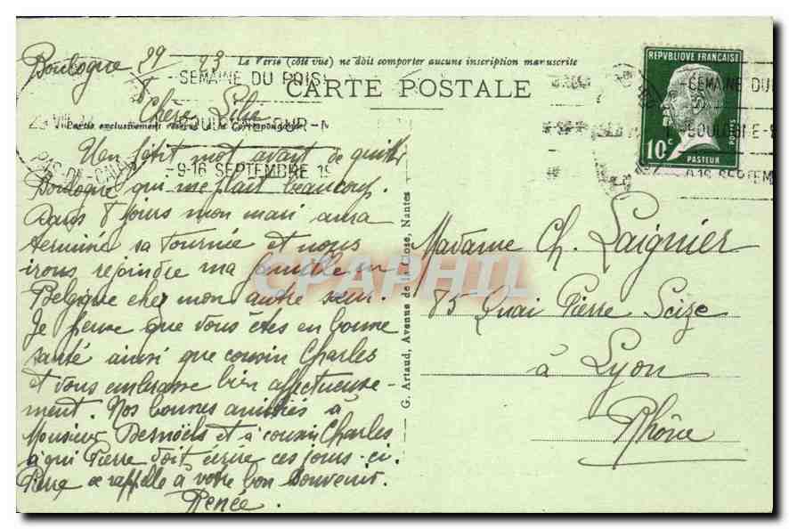 Boulogne-sur-Mer — Vue générale de la Rade et la Plage — n° 102 — Verso