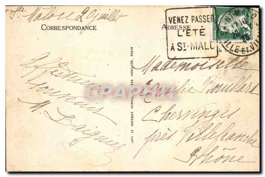 Saint-Malo - Les Remparts, partie occidentale - L.L. n°86 — Verso