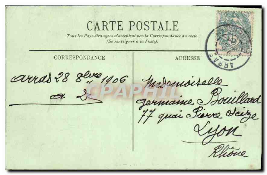 CPA Arras Vieilles Maisons Petite Place  — Rückseite