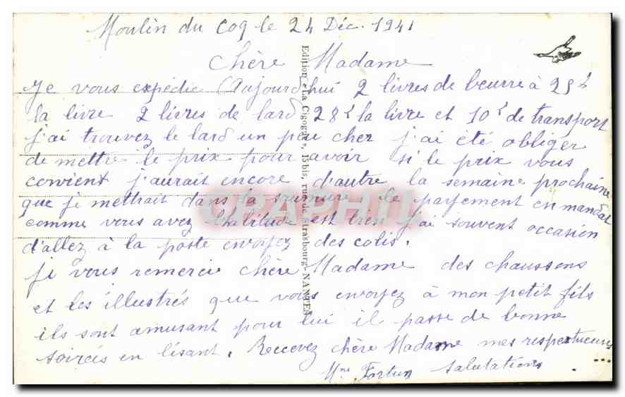 CPA Quimperle Eglise S Michel  — Rückseite