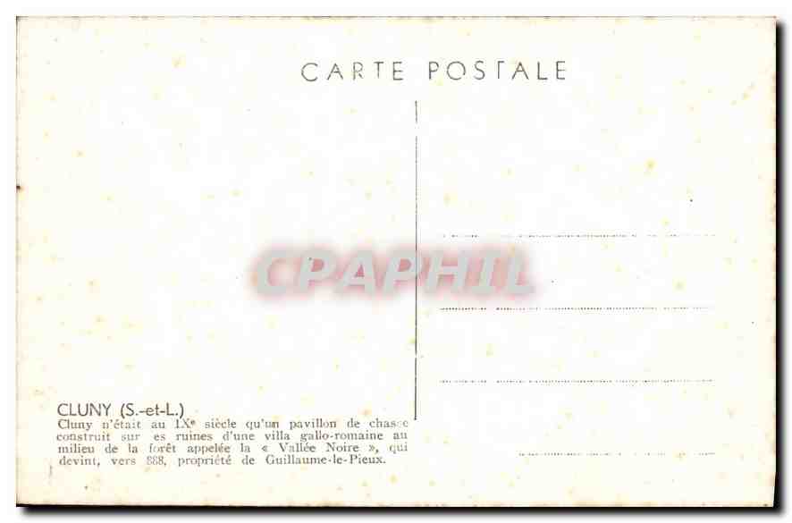 CPA Cluny S et L Vallee Noire Guillaume le Pieux  — Rückseite