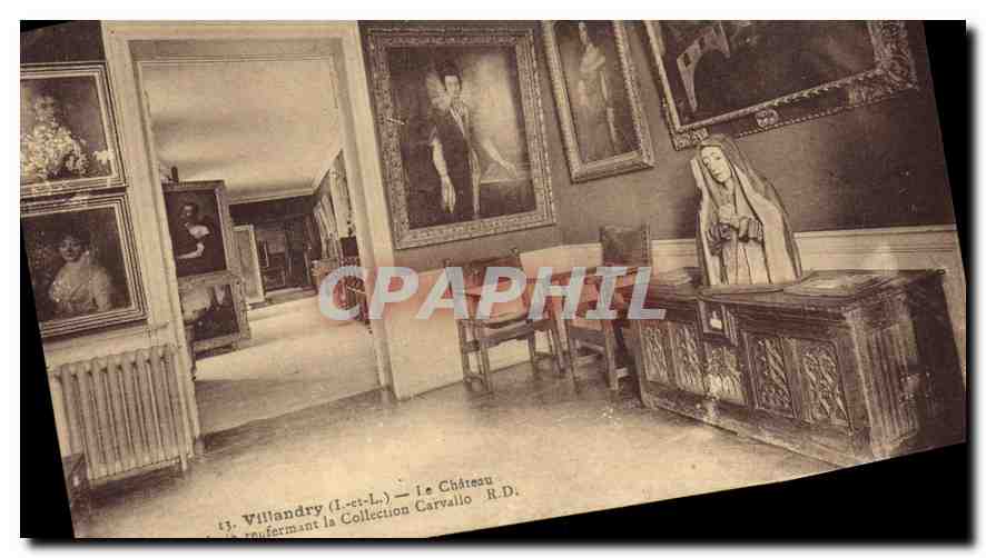 CPA Villandry I et L Le Chateau Galerie renfermant la collection Carvallo