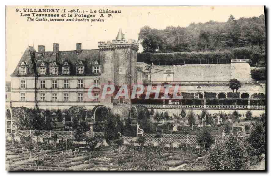 CPA Villandry I et L Le Chateau Les Terrasses et le Potager