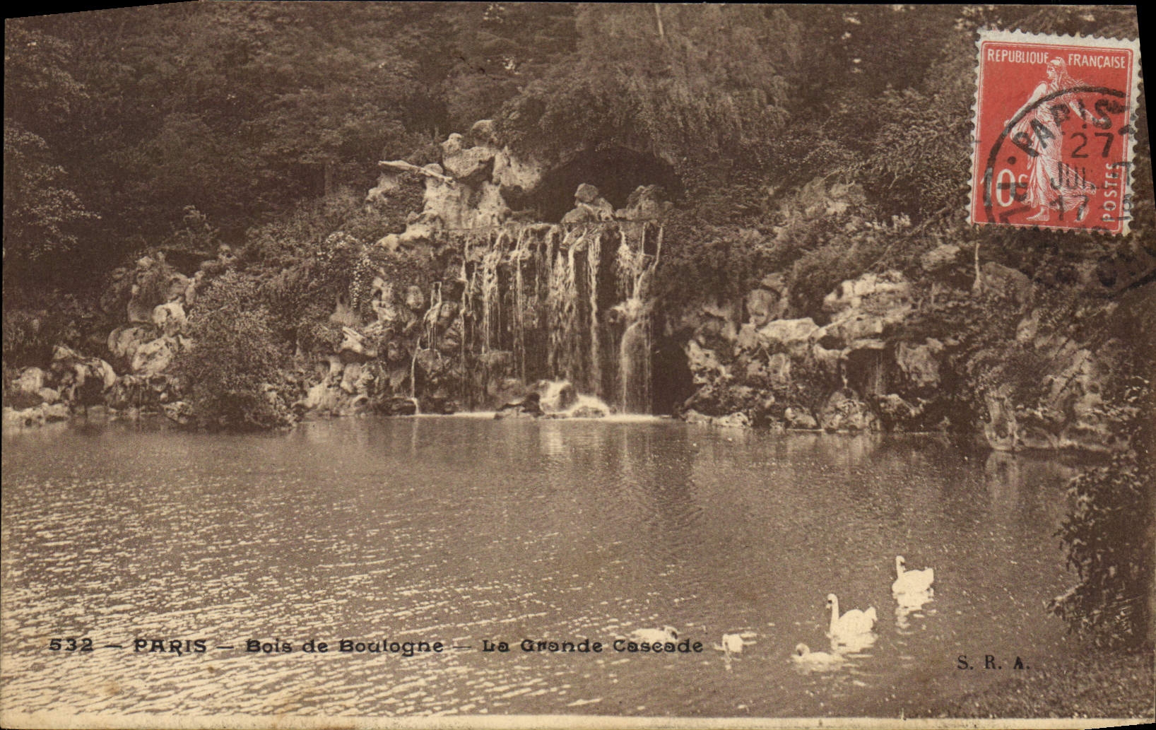 CPA Paris Bois de Boulogne La Grande Cascade 