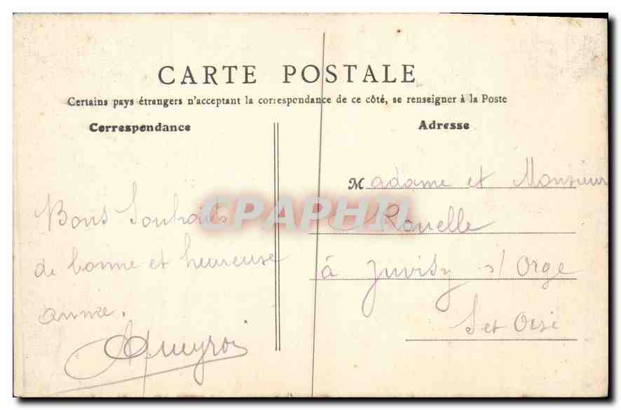 CPA Paris Rue de Castiglione  — Rückseite