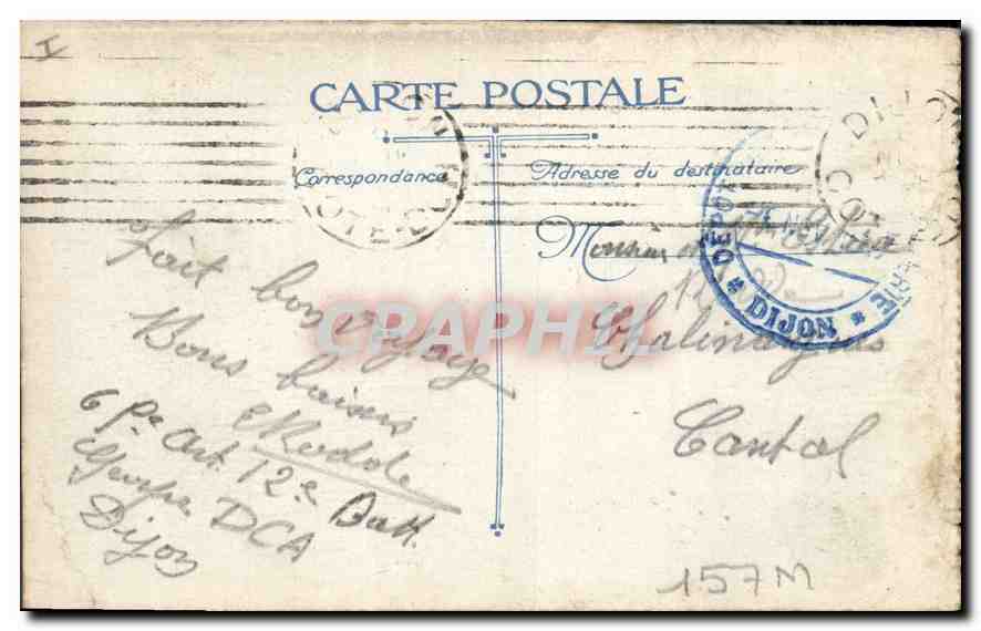 CPA Dijon Hotel de la Cloche   — Rückseite